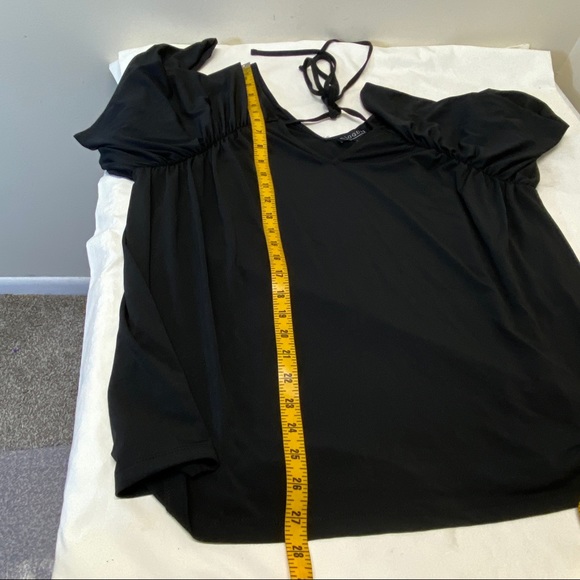 Eloquii Black V Neck 3/4 Sleeve Top Size 18/20 - Picture 6 of 9